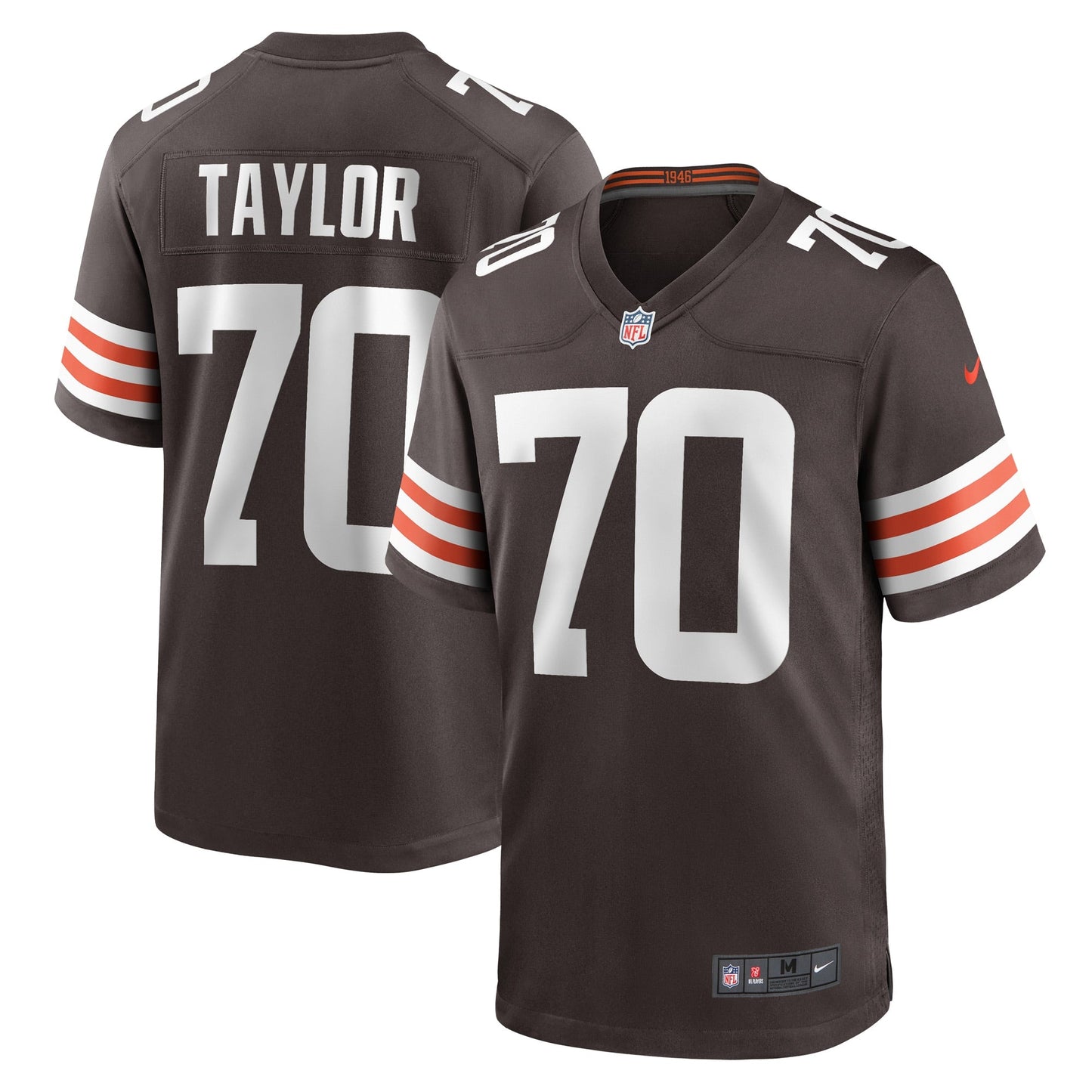 Men's Nike Alex Taylor Brown Cleveland Browns Team Game Player Jersey