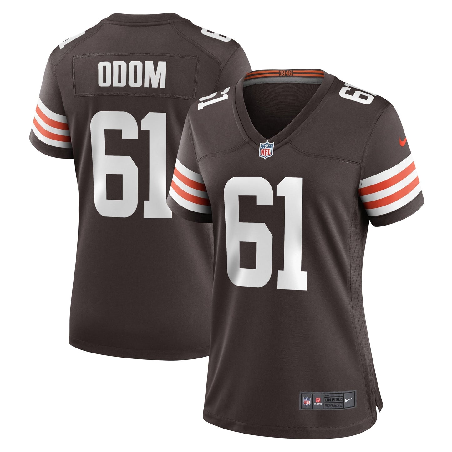 Women's Nike Chris Odom Brown Cleveland Browns Game Player Jersey