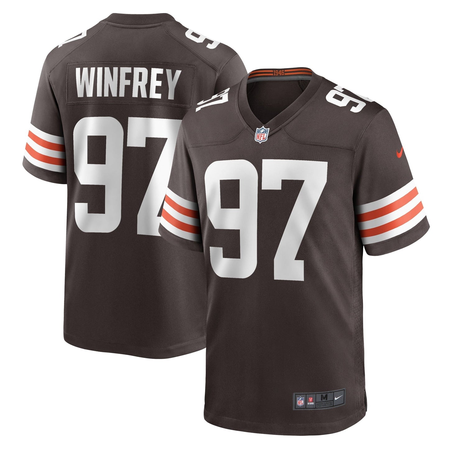 Men's Nike Perrion Winfrey Brown Cleveland Browns Game Player Jersey