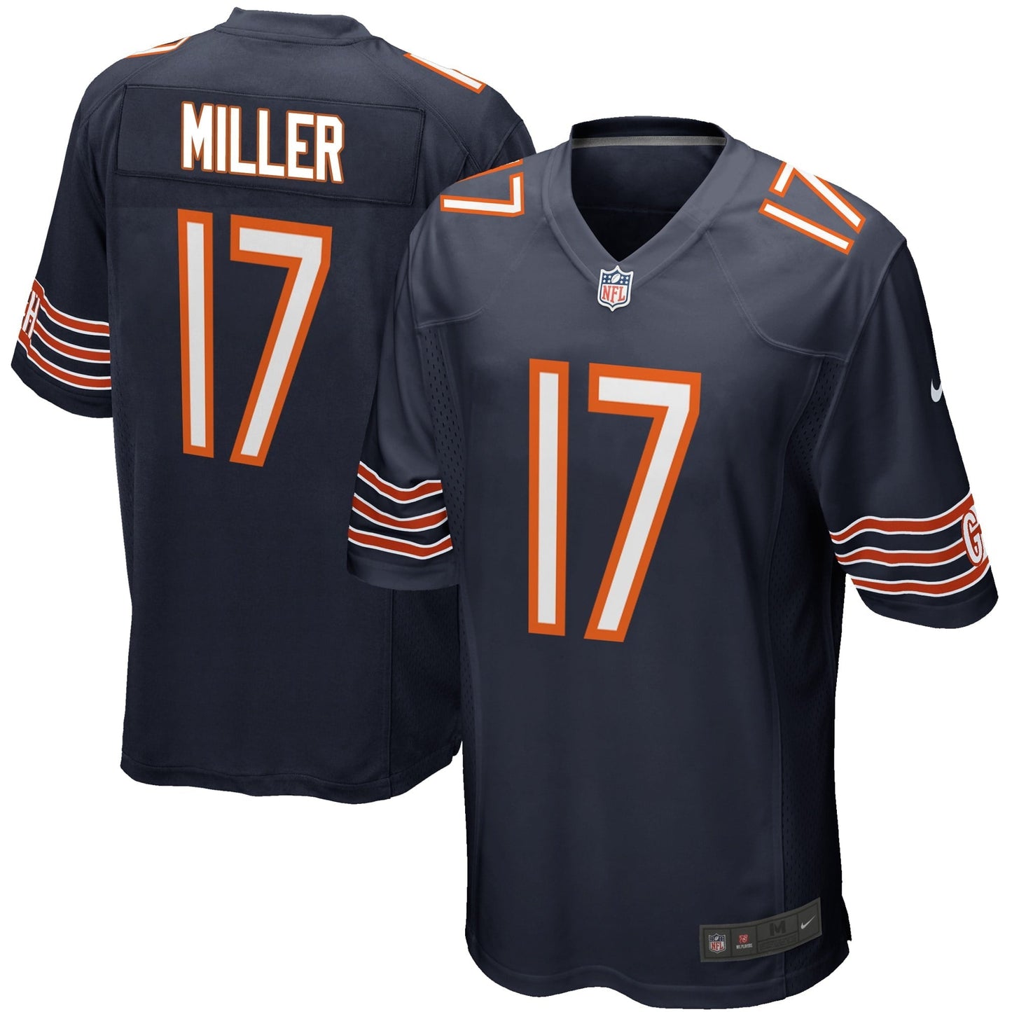 Men's Nike Anthony Miller Navy Chicago Bears Game Player Jersey